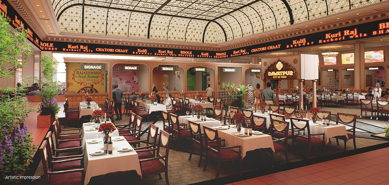 Omaxe Chowk — Dawatpur food court dining hall, Ludhiana